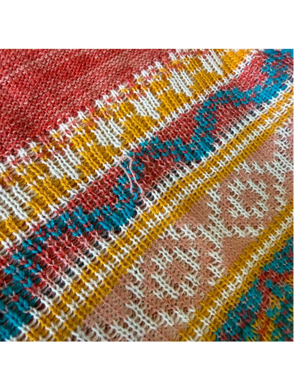 Women's No Boundaries Cardigan Sweater XXL Red White Geometric Print - Picture 7 of 10